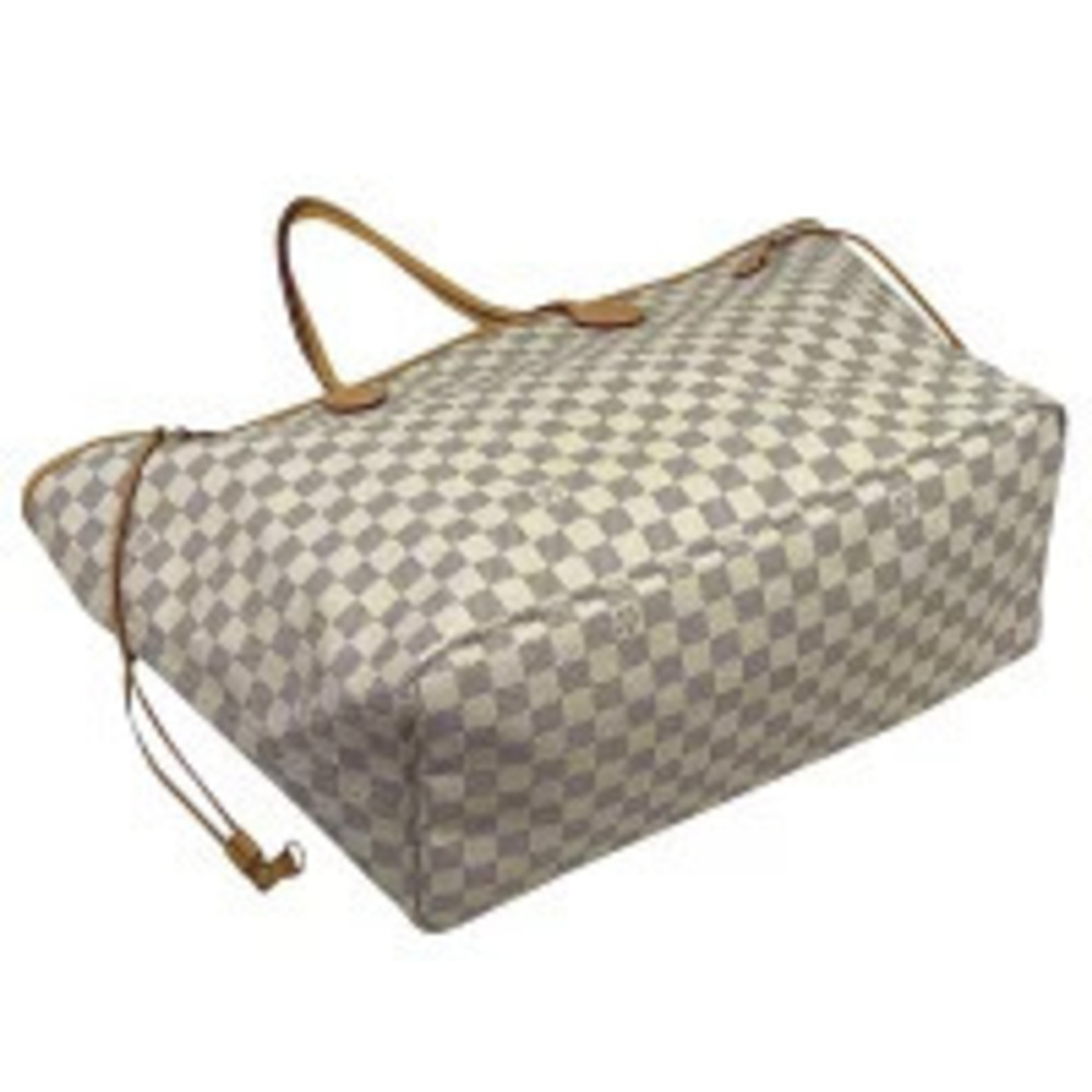 Louis Vuitton Azur Tote Bag White Shopping Damier Shoulder Neverfull White